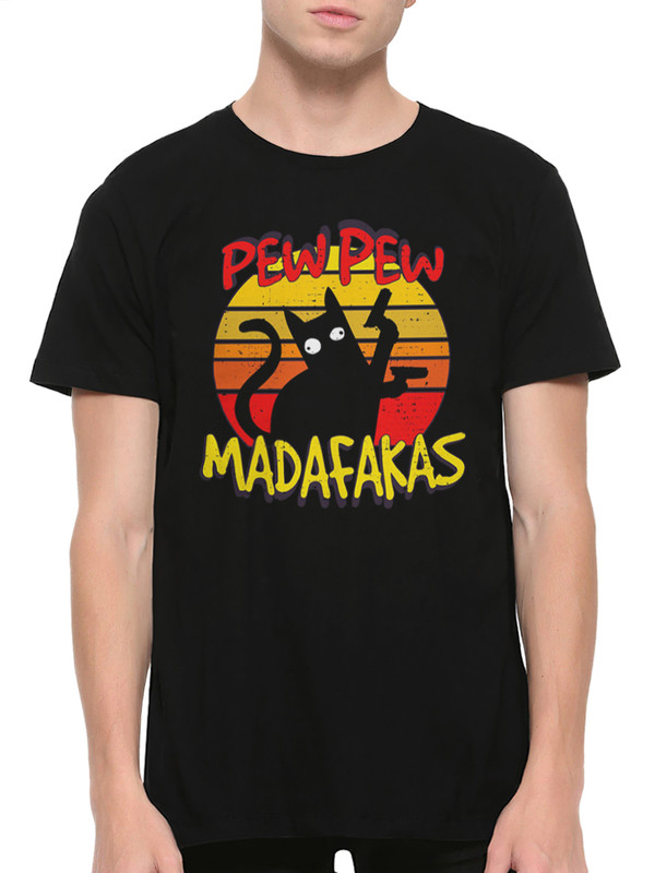 фото Футболка мужская dream shirts котик - pew pew madafakas черная s