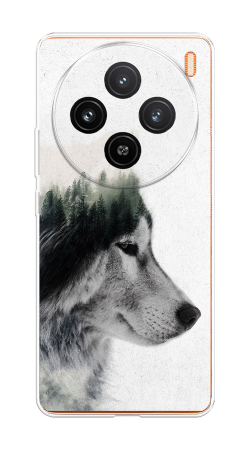 

Чехол на Vivo X100 "Волк лес", Серый;белый, 2611750-1