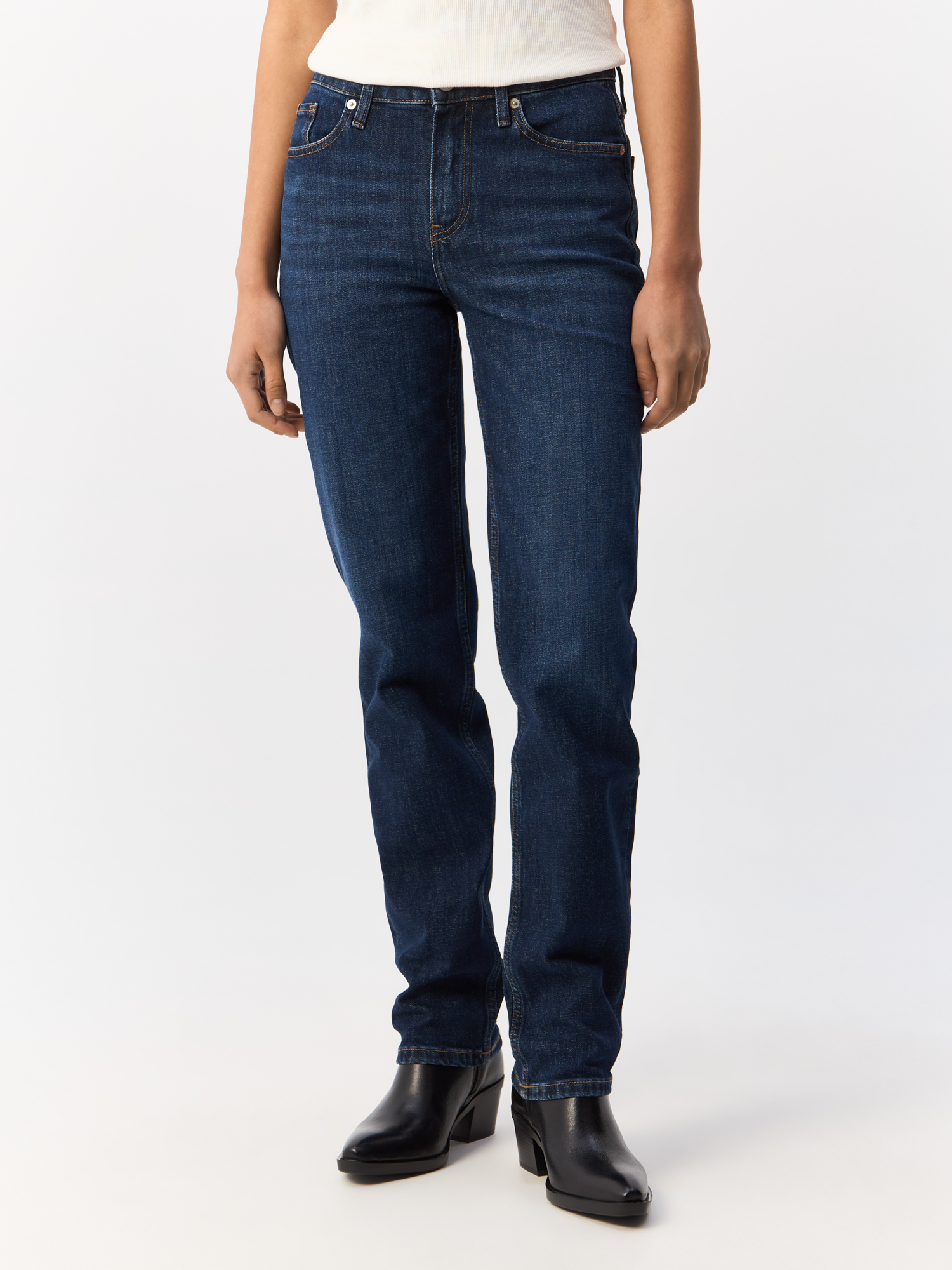 

Джинсы женские Tommy Hilfiger Mid Rise Straight Leg Whiskered WW0WW42203 синие 27/30, Синий, Mid Rise Straight Leg Whiskered