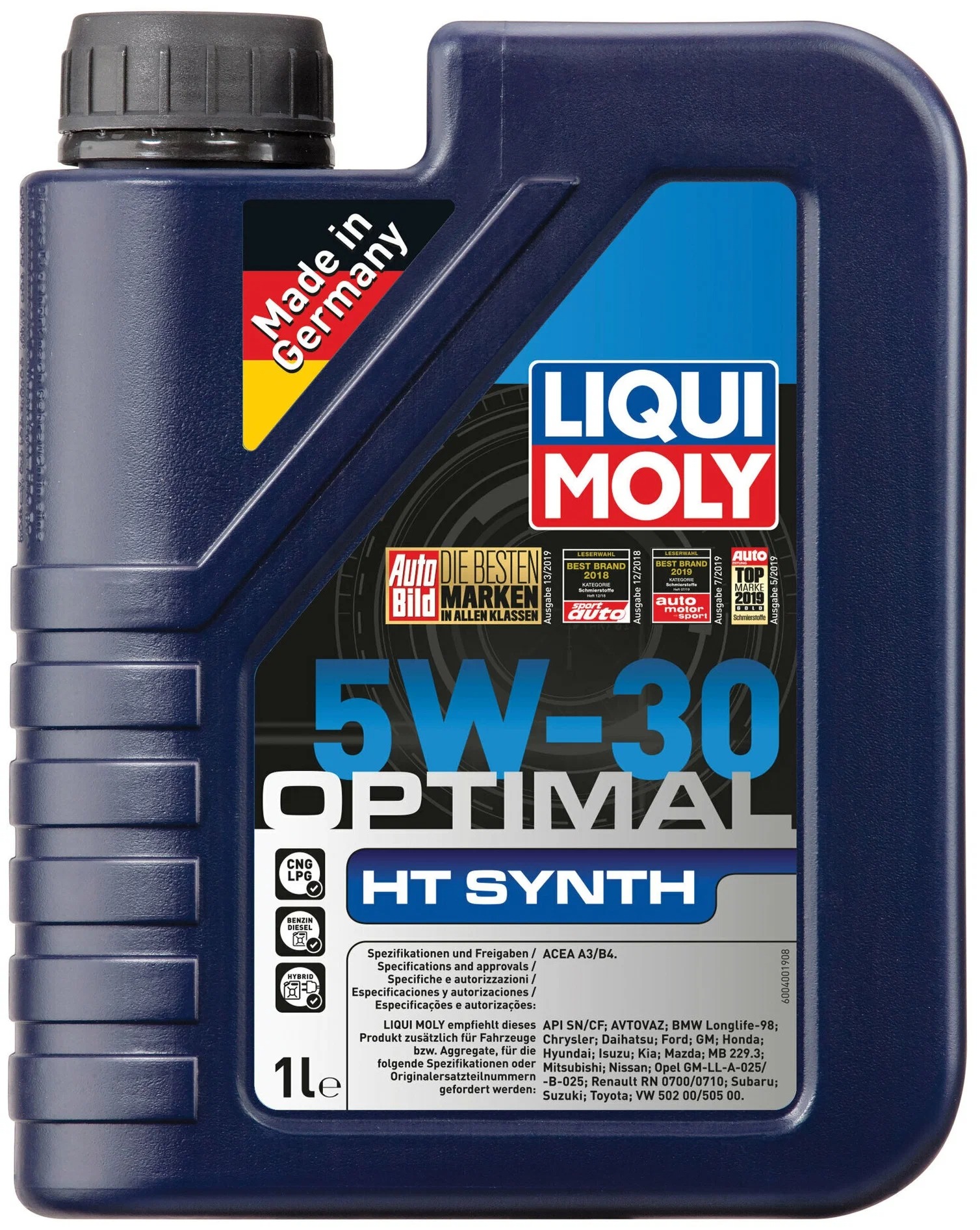 фото Liqui moly масло liquimoly 5/30 optimal synth ht синтетическое sl/cf а3/в4 1 л