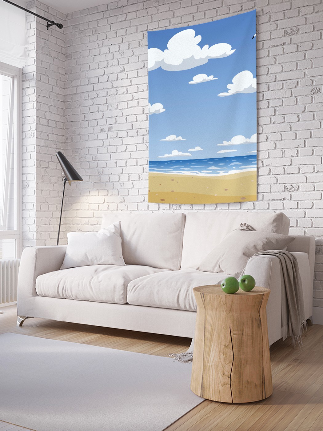 

Вертикальное фотопанно на стену JoyArty Облачный пляж 150x200 см, Облачный пляж