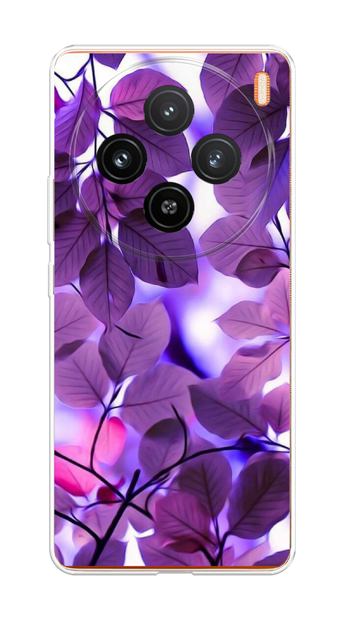 

Чехол на Vivo X100 "Сиреневые листики", Фиолетовый;голубой, 2611750-1