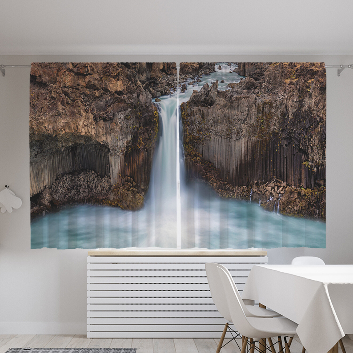 

Классические шторы JoyArty "Водопад среди гор", серия Oxford DeLux, 2 полотна 145x180 см, Водопад среди гор