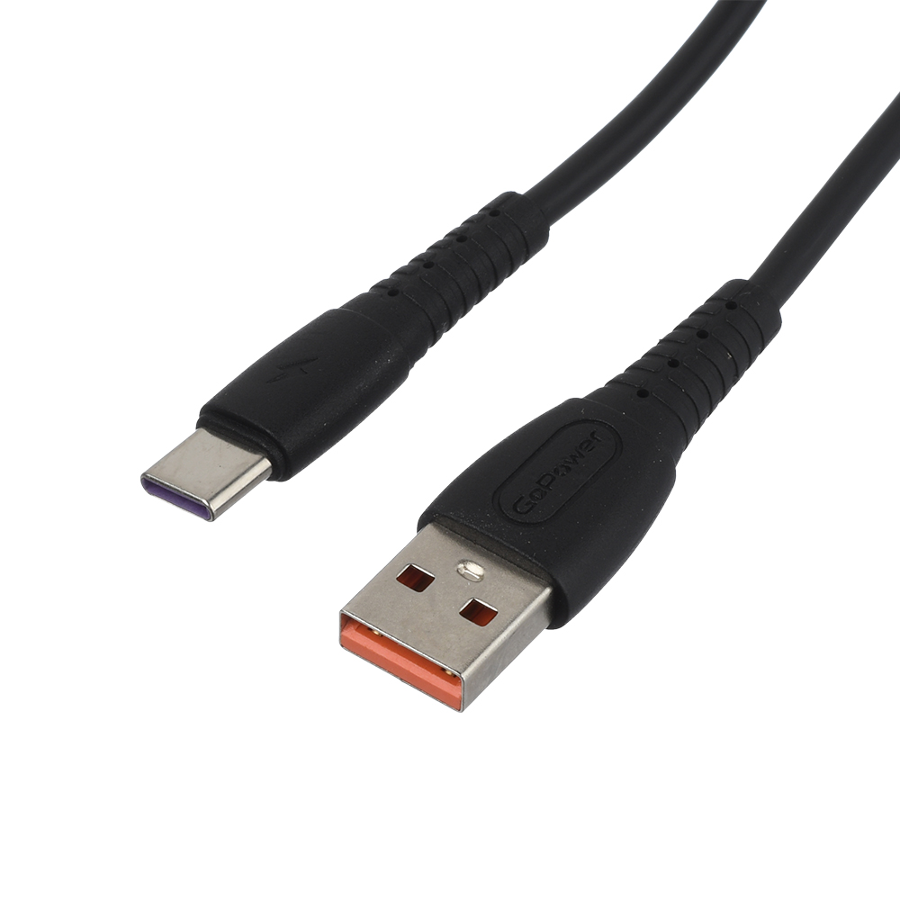 Кабель GoPowe GP07T USB - Type-C, 2.4 А, 1 м, черный (00-00022800)