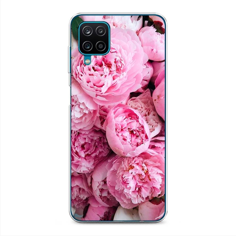 

Чехол на Samsung Galaxy A12/M12 "Розовые пионы", Бежевый;розовый, 2101650-2