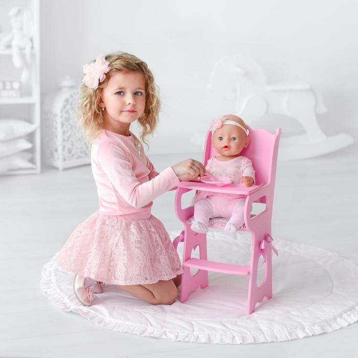 Игрушка детская: столик для кормления с мягким сидением, коллекция «Diamond princess» розо стул для кормления с мягким сиденьем leader diamond princess белый 71119