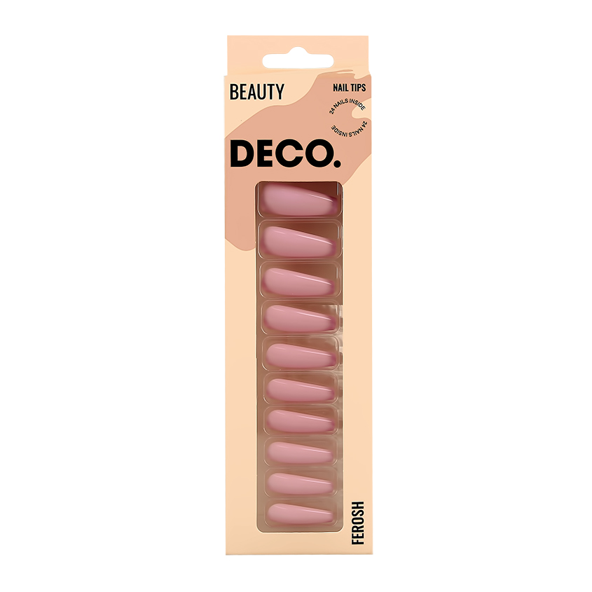Набор накладных ногтей DECO. FEROSH pinky 24 шт + клеевые стикеры 24 шт юнландия наклейки зефирные транспорт многоразовые