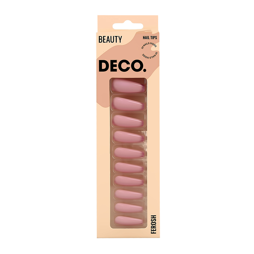 Набор накладных ногтей DECO. FEROSH pinky 24 шт + клеевые стикеры 24 шт наклейки стикеры для скрапбукинга корги 9 338