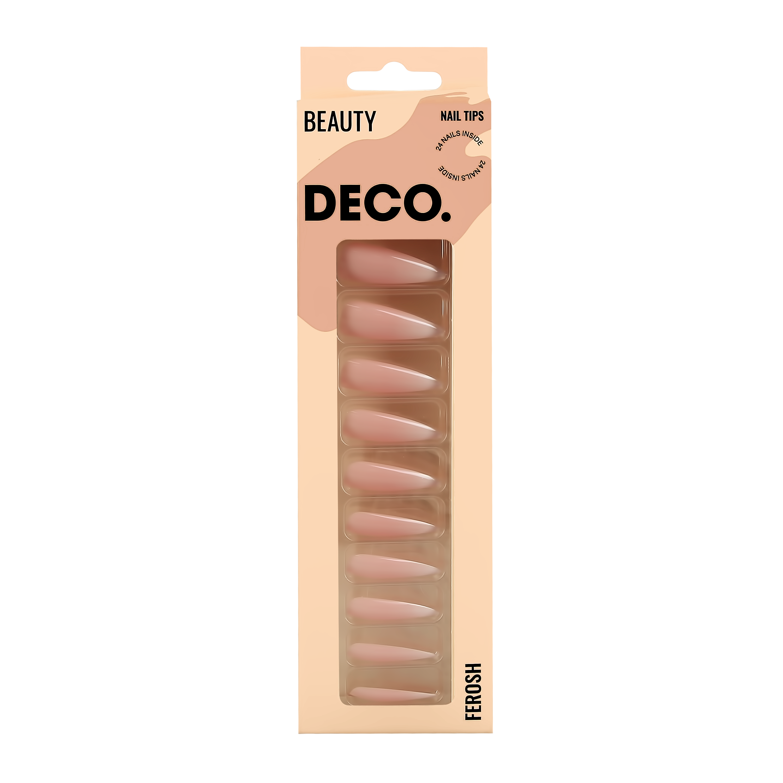 Набор накладных ногтей `DECO.` FEROSH ombre 24 шт + клеевые стикеры 24 шт декор для творчества пластик нежно розовая жемчужина с петелькой набор 10 шт 1х1 2 см