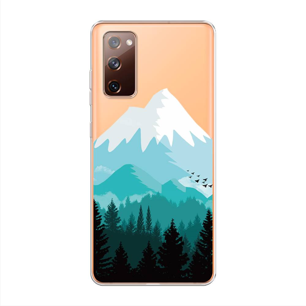 

Чехол на Samsung Galaxy S20 FE "Синяя снежная гора", Белый;голубой, 2101350-2