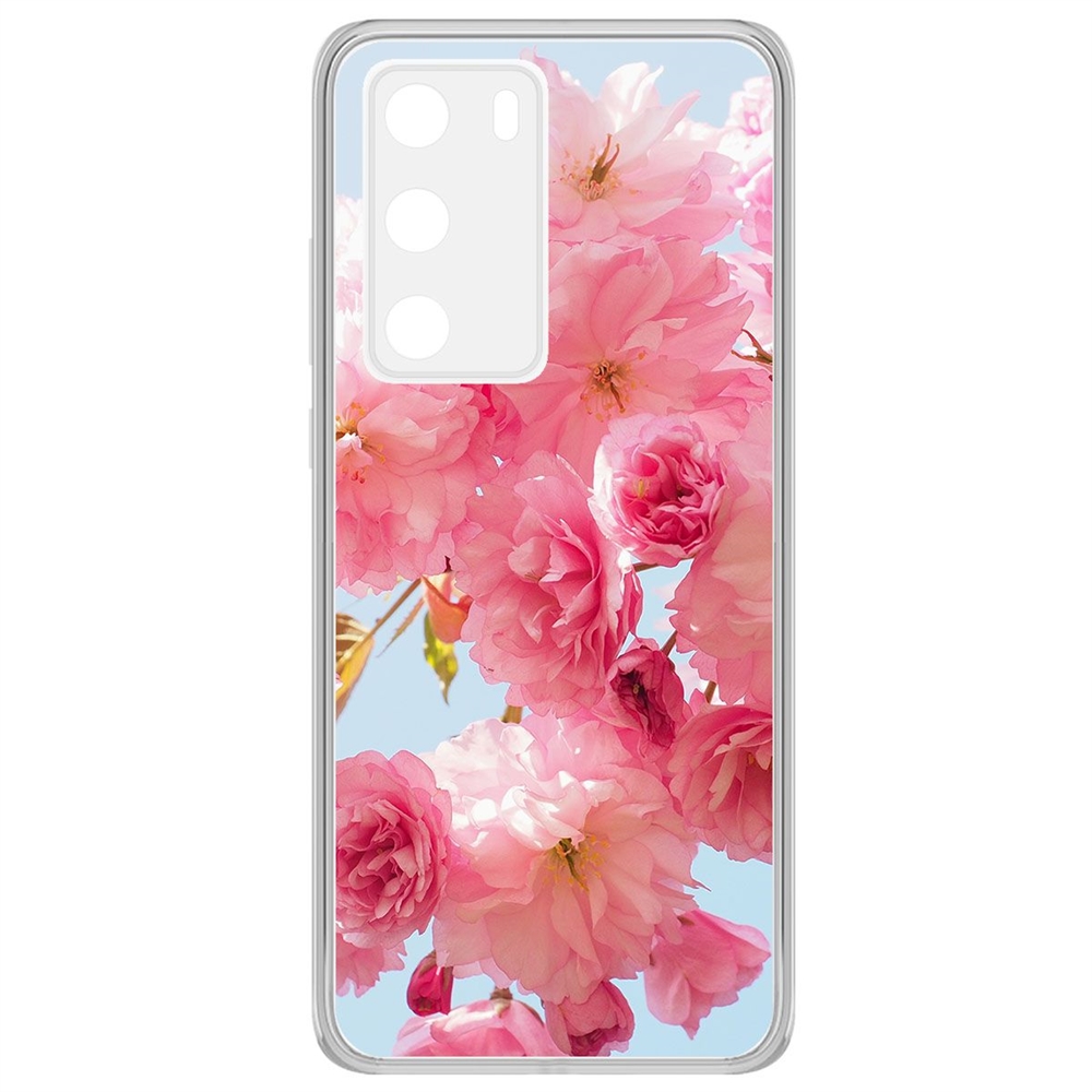 фото Чехол-накладка krutoff clear case сакура для huawei p40