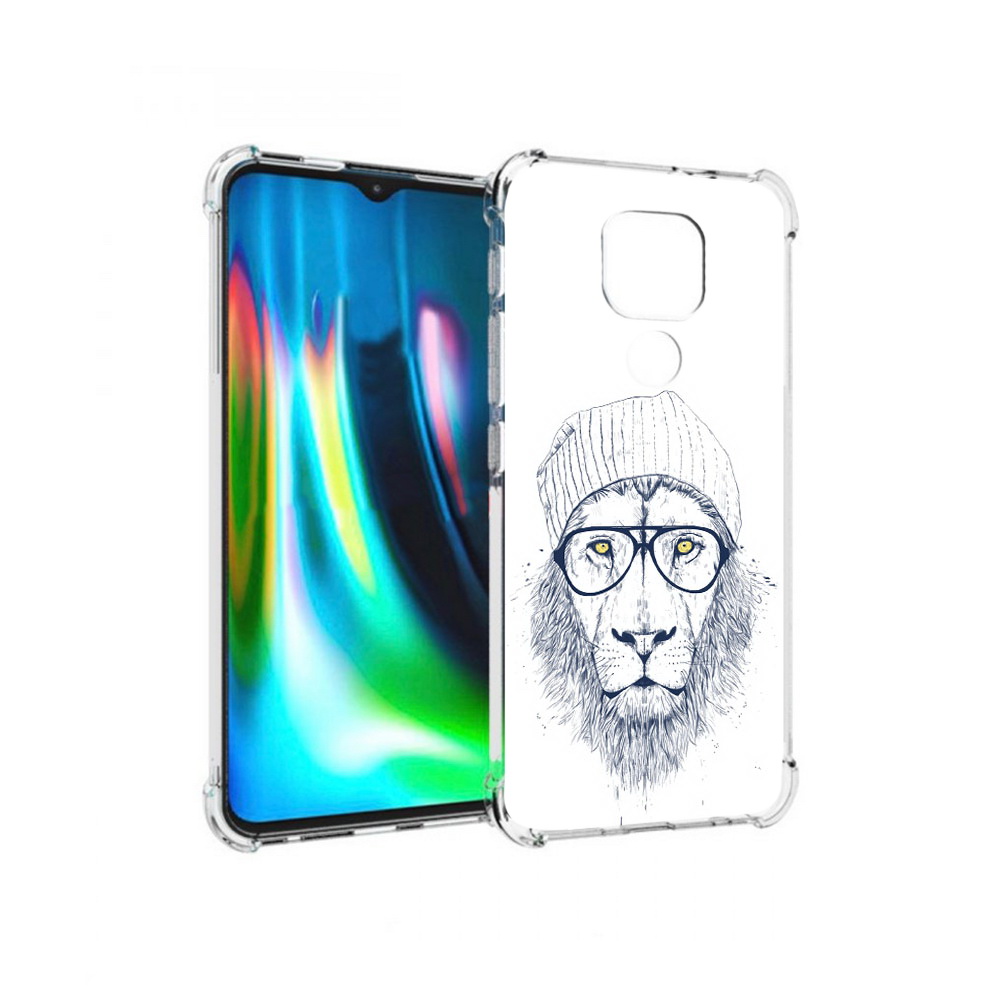

Чехол MyPads Tocco для Motorola Moto G9 Play хиппи лев (PT227081.347.663), Прозрачный, Tocco
