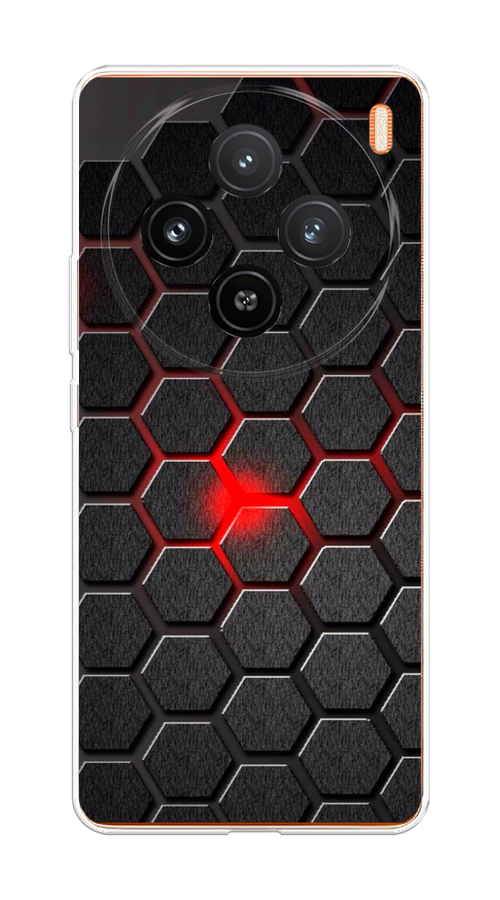 

Чехол на Vivo X100 "Соты красные", Красный;черный;серый, 2611750-1
