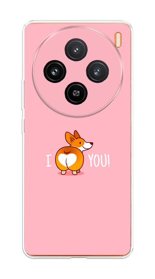 

Чехол на Vivo X100 "Корги I love you", Розовый;коричневый;белый, 2611750-1