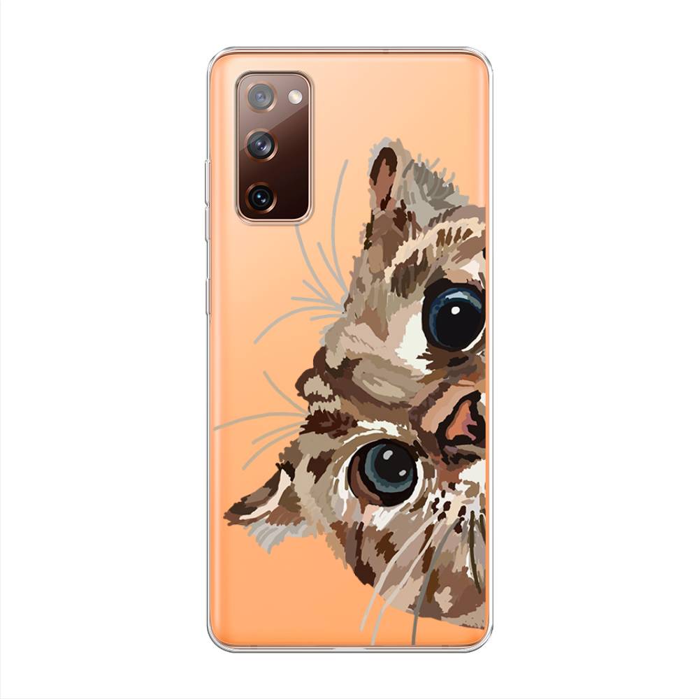 

Чехол на Samsung Galaxy S20 FE "Любопытный кот", Коричневый;синий;черный, 2101350-1