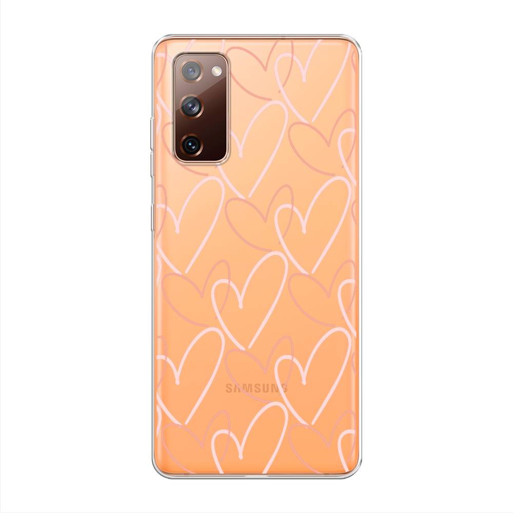 

Чехол на Samsung Galaxy S20 FE "Узор из сердечек", Розовый;бежевый, 2101350-6