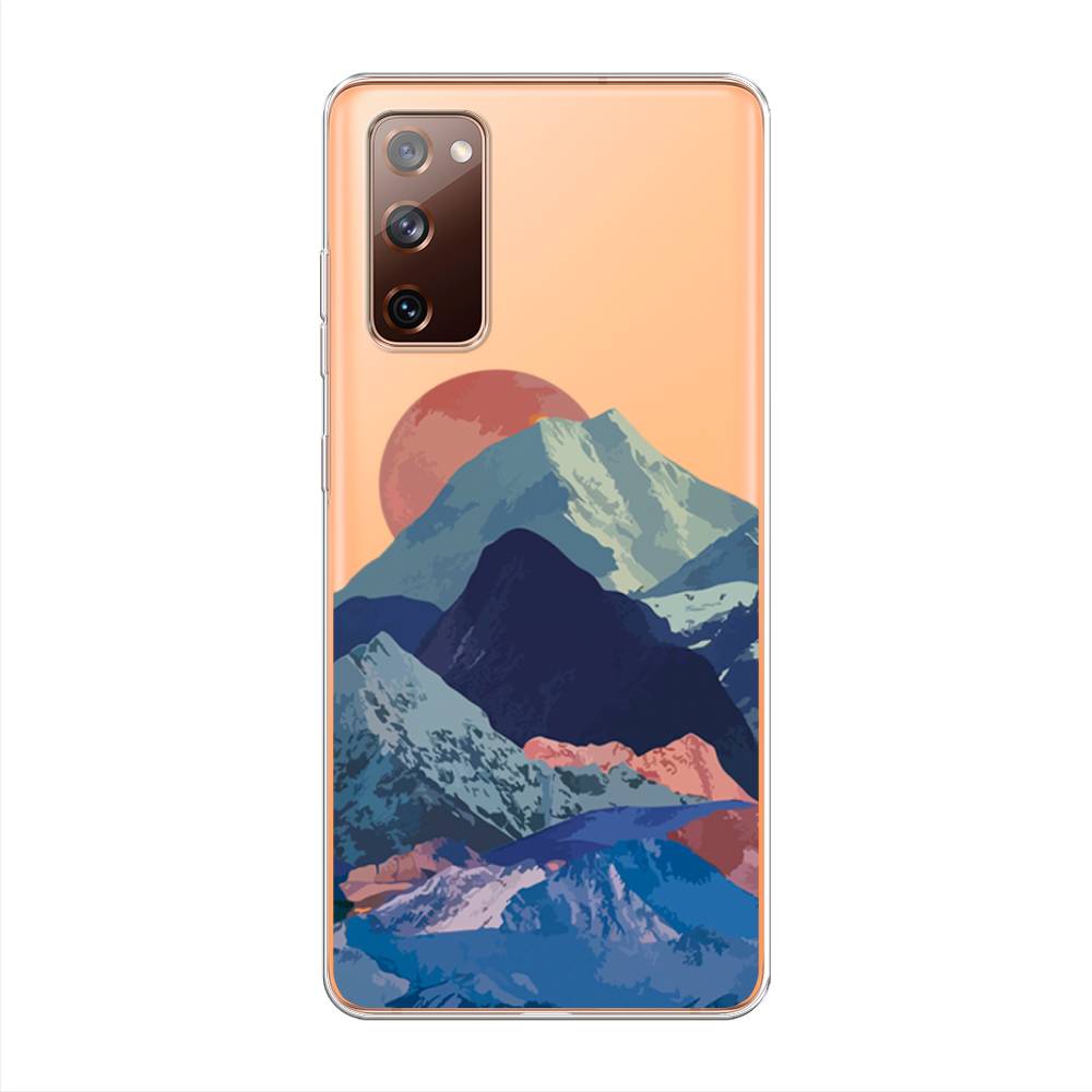 

Чехол на Samsung Galaxy S20 FE "Закат в снежных горах", Красный;серый;голубой, 2101350-2