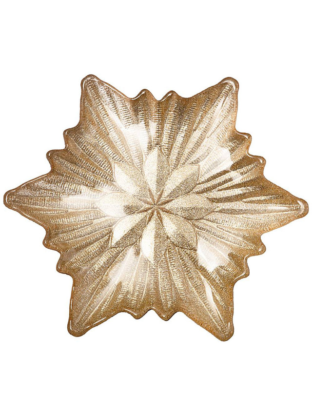 фото Блюдо сервировочное akcam snowflake gold shiny 21см 339-089 аксам