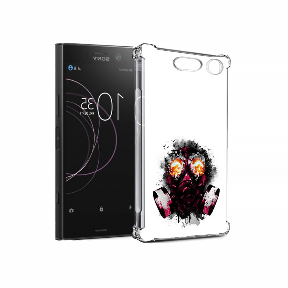 

Чехол MyPads Tocco для Sony Xperia XZ1 красный противогаз (PT77229.221.412), Прозрачный, Tocco