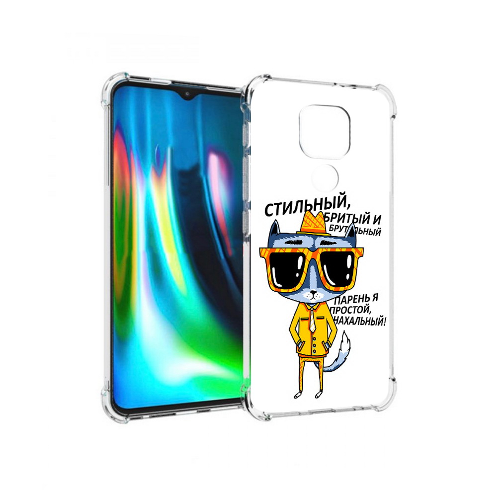 

Чехол MyPads Tocco для Motorola Moto G9 Play стильный кот (PT227081.347.625), Прозрачный, Tocco