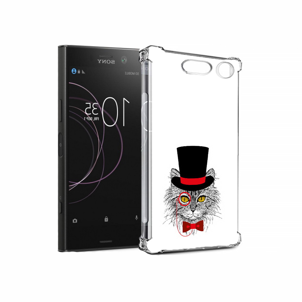 Чехол MyPads Tocco для Sony Xperia XZ1 кот в шляпе (PT77229.221.397)