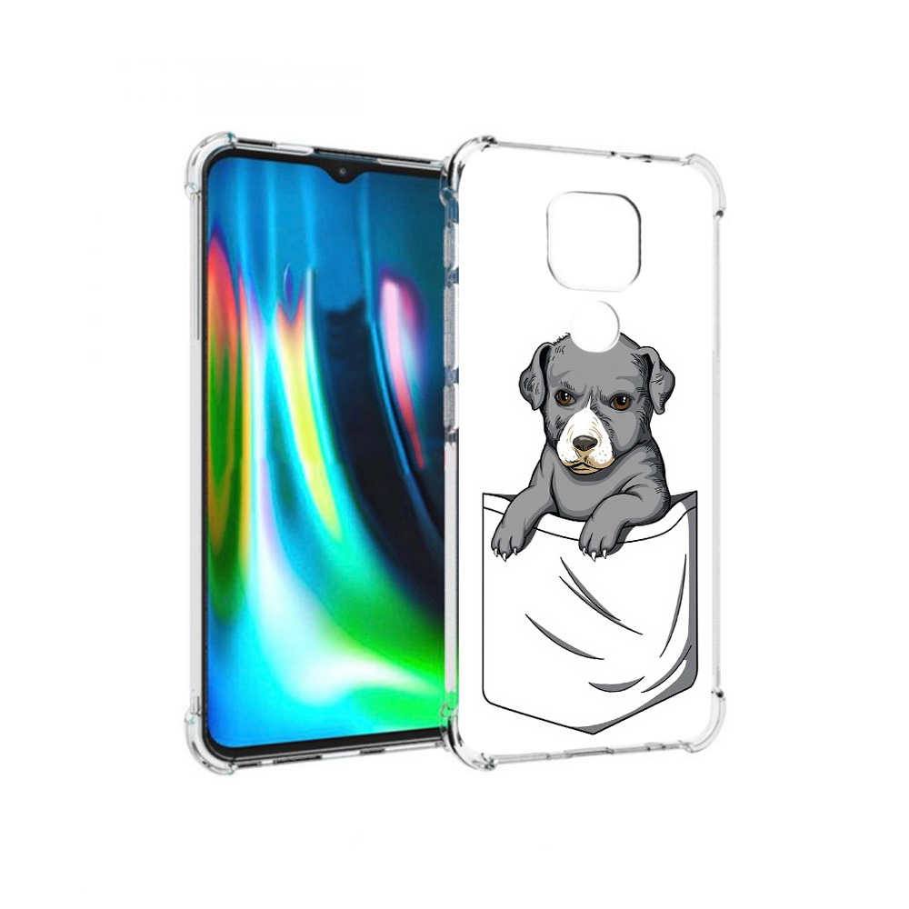 

Чехол MyPads Tocco для Motorola Moto G9 Play собачка в кармане (PT227081.347.611), Прозрачный, Tocco