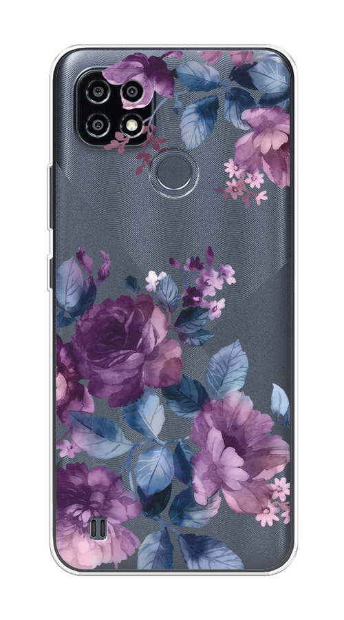 

Чехол на Oppo Realme C21Y/C25Y "Purple Blossoms", Синий;фиолетовый, 256850-1