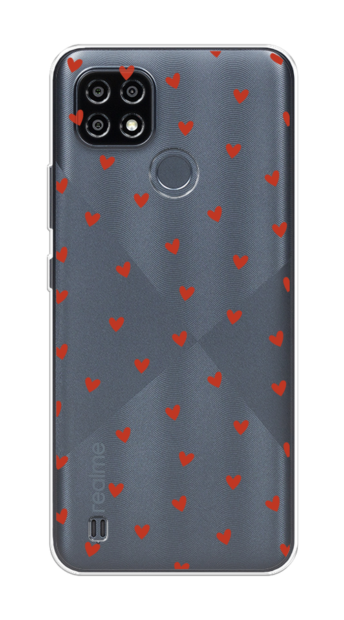 

Чехол на Oppo Realme C21Y/C25Y "Red hearts", Красный;прозрачный, 256850-1