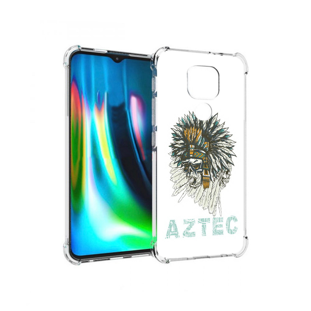 

Чехол MyPads Tocco для Motorola Moto G9 Play скелет индеец (PT227081.347.602), Прозрачный, Tocco