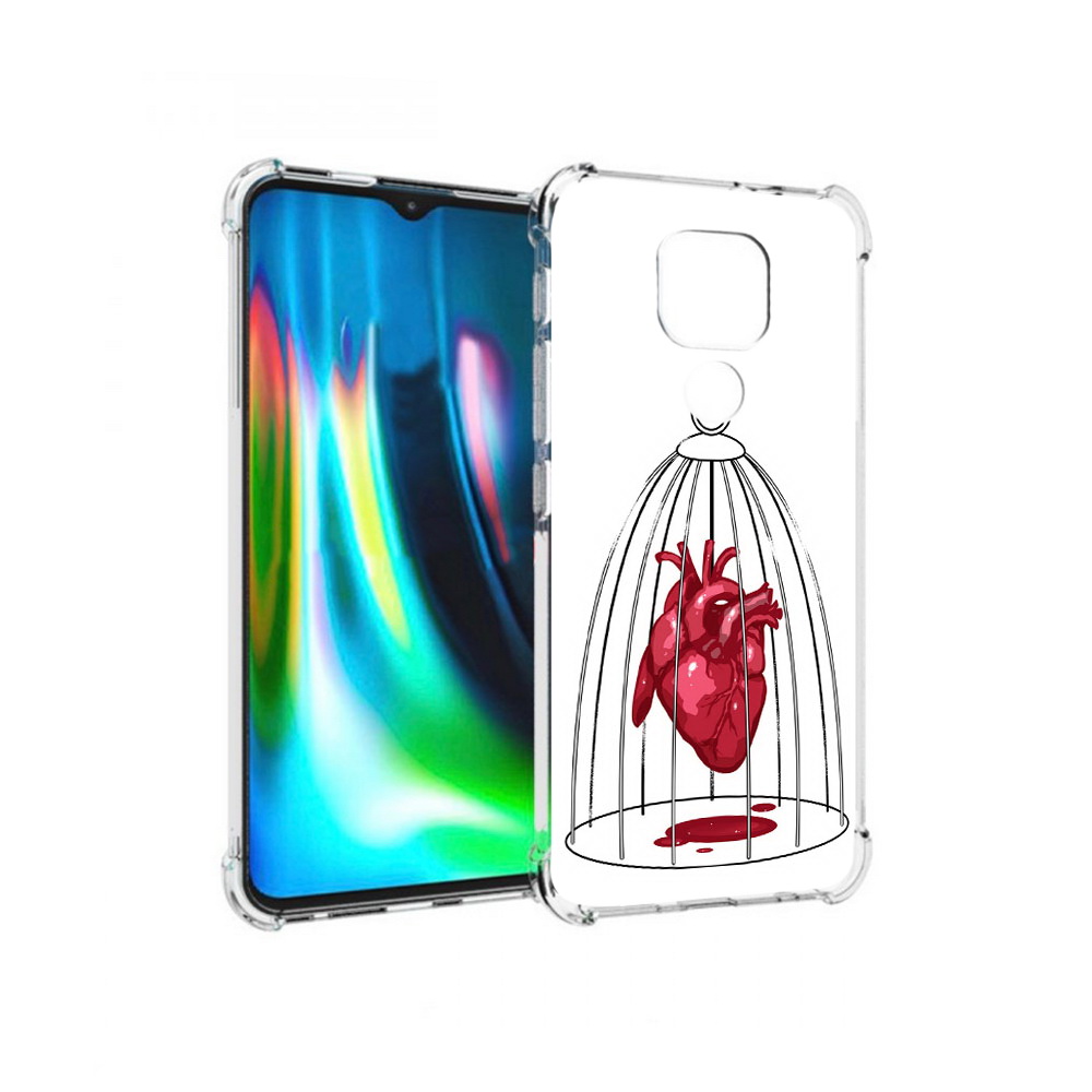 

Чехол MyPads Tocco для Motorola Moto G9 Play сердце в клетке (PT227081.347.597), Прозрачный, Tocco