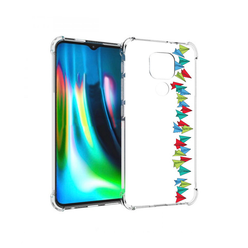 

Чехол MyPads Tocco для Motorola Moto G9 Play самолетики из листочков (PT227081.347.593), Прозрачный, Tocco