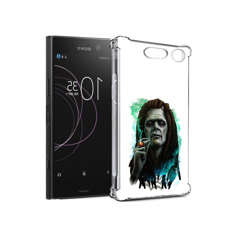 

Чехол MyPads Tocco для Sony Xperia XZ1 зеленый мужчина с сигаретой (PT77229.221.360), Прозрачный, Tocco