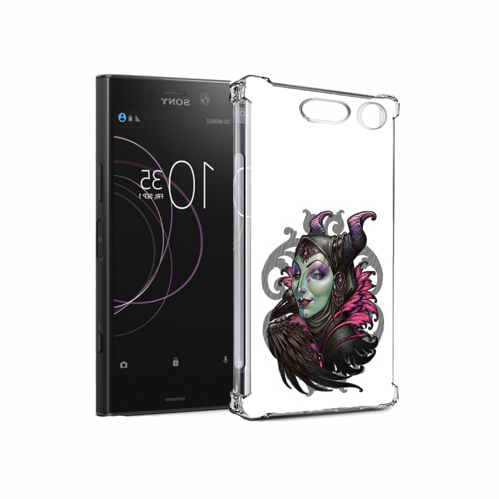 

Чехол MyPads Tocco для Sony Xperia XZ1 зеленая девушка с вороном (PT77229.221.357), Прозрачный, Tocco