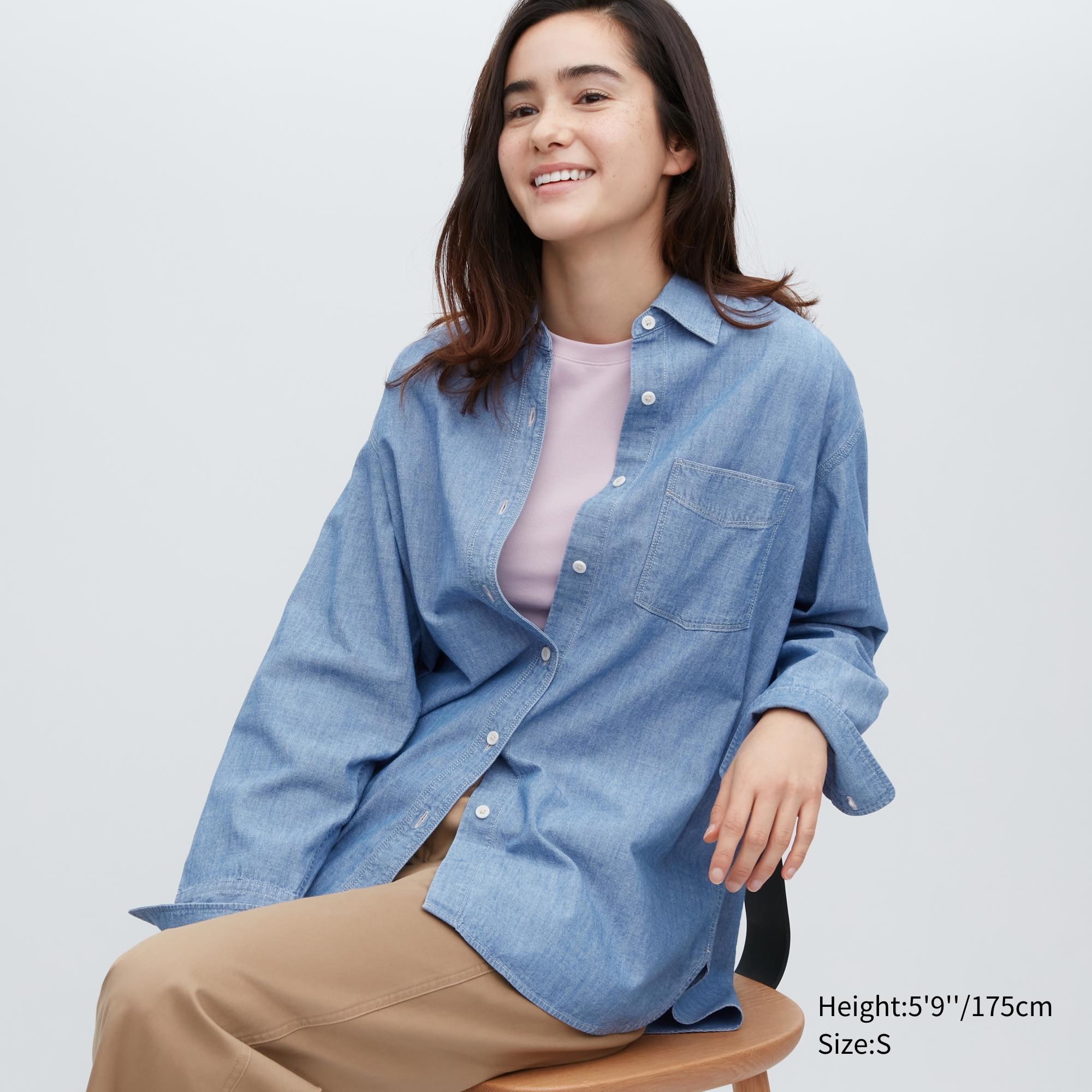 

Рубашка женская UNIQLO 457639COL66 синяя XL (доставка из-за рубежа), 457639COL66