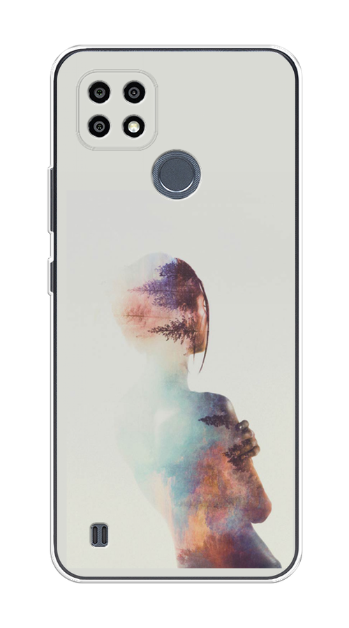 

Чехол на Oppo Realme C21Y/C25Y "Девушка-лес", Розовый;голубой;серый, 256850-1