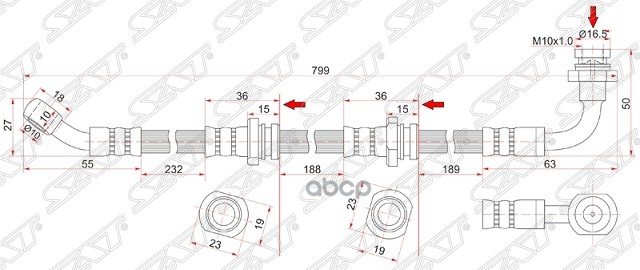 

Шланг Тормозной Передний (Таиланд) Suzuki Escudo/Vitara/X-90 88-98 Lh Sat арт. ST-51550-60