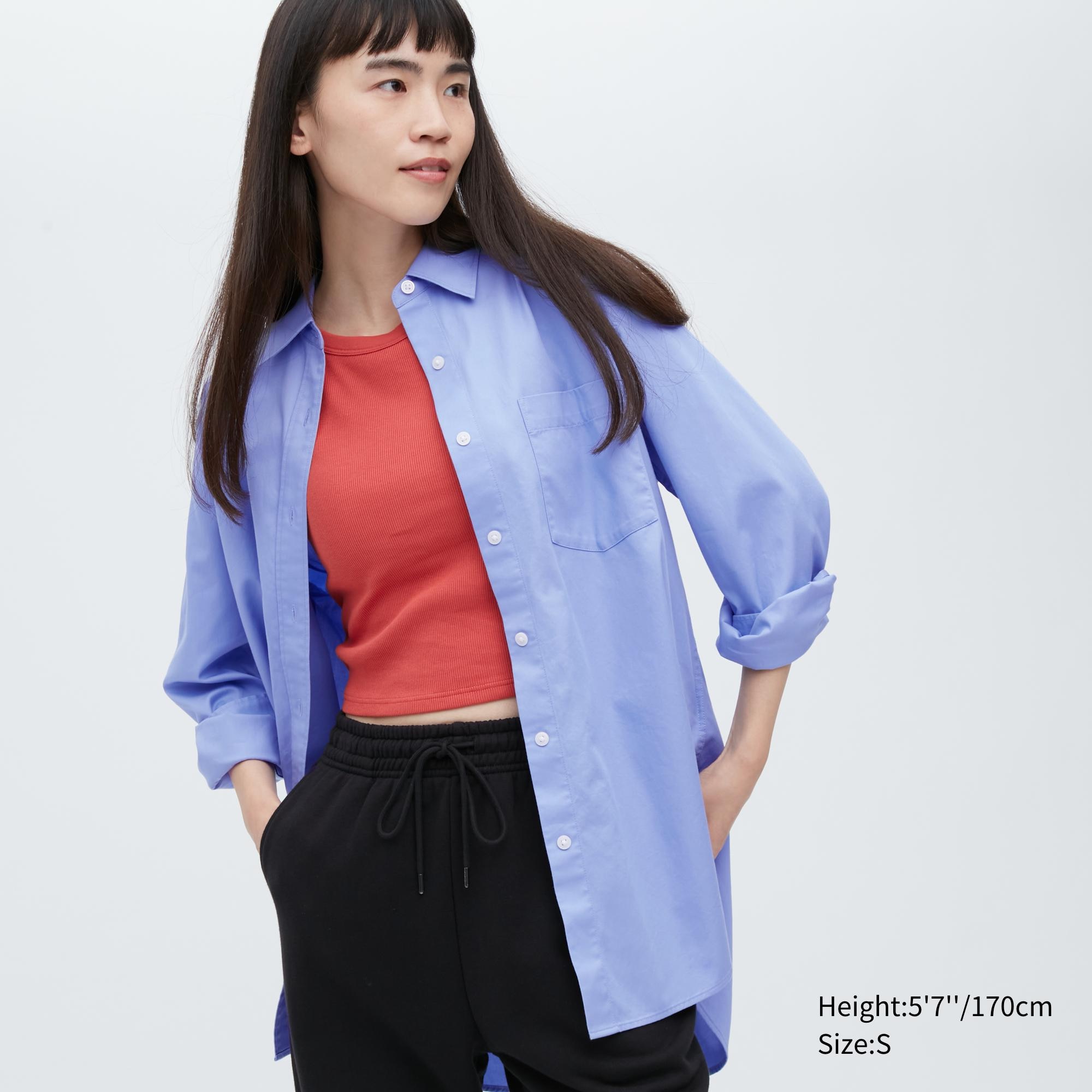 

Рубашка женская UNIQLO 455743COL63 синяя S (доставка из-за рубежа), 455743COL63