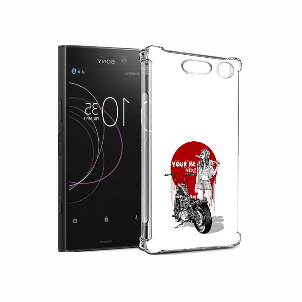 Чехол MyPads Tocco для Sony Xperia XZ1 девушка с мотоциклом (PT77229.221.315)