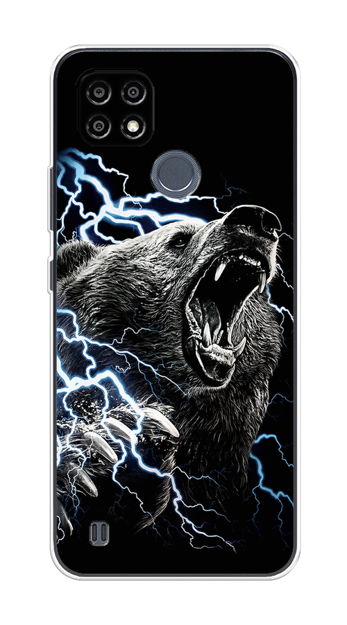 

Чехол на Oppo Realme C21Y/C25Y "Гроза и медведь", Черный;серый;серебристый, 256850-1
