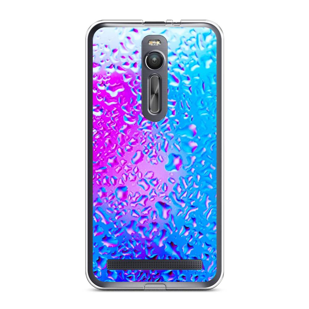

Чехол на Asus Zenfone 2 ZE550ML "Капли на стекле", Голубой;розовый, 40550-3