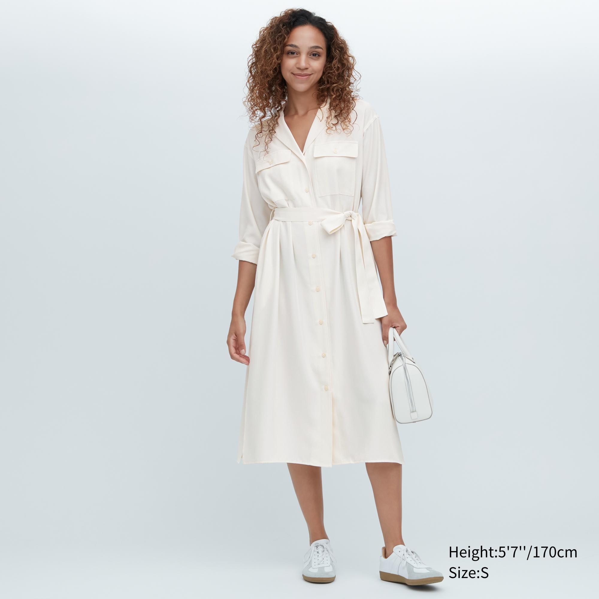 Платье женское UNIQLO 455682COL01 белое M (доставка из-за рубежа)