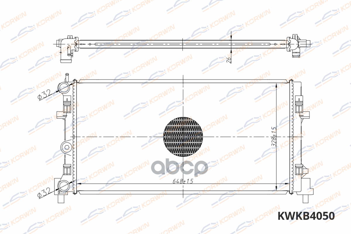 Радиатор Охлаждения Vw Polo Sedan 1.2-1.6 (10-21) At/Mt (Гарантия 2 Года) KORWIN арт. KWKB