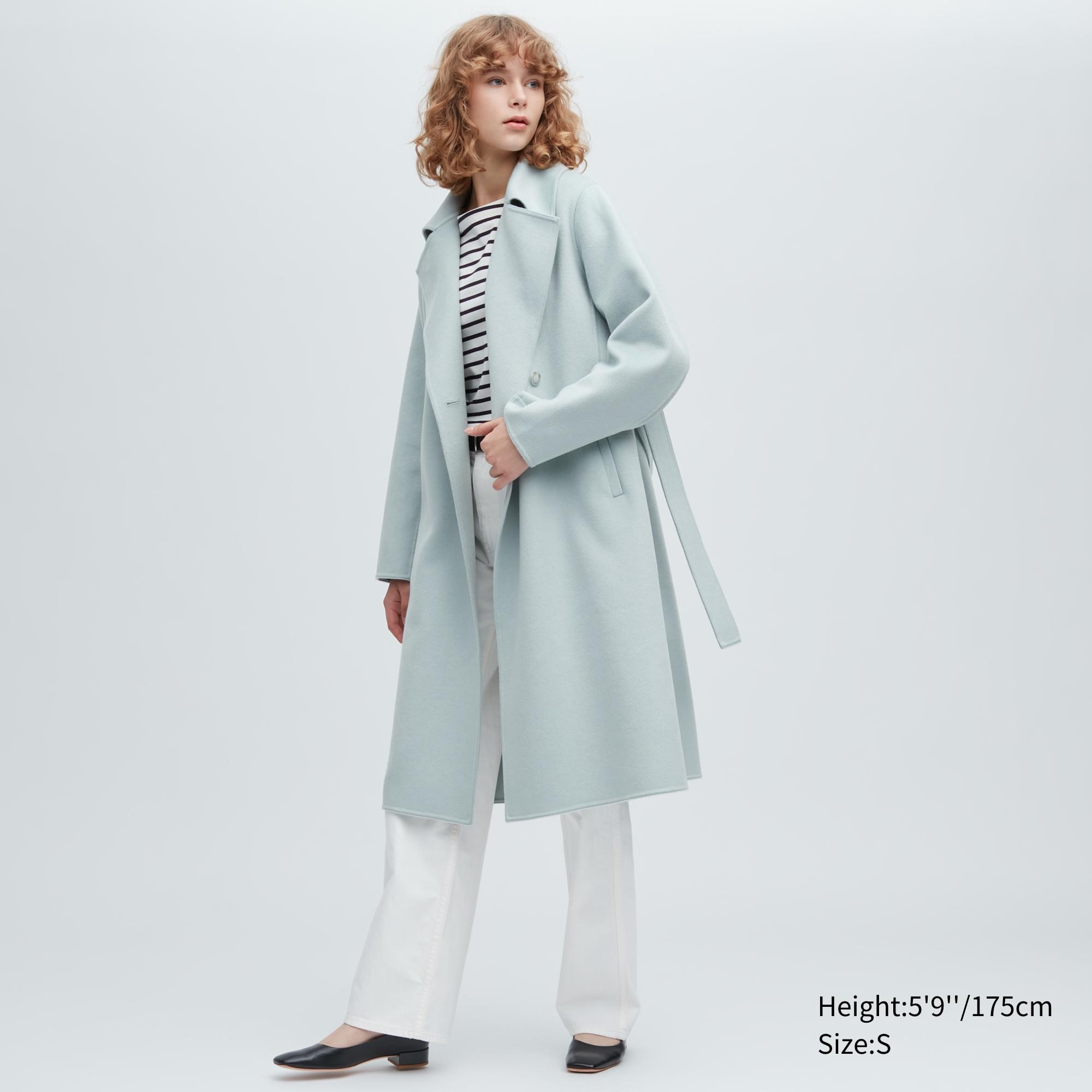 Пальто женское UNIQLO 450500COL51 зеленое M (доставка из-за рубежа)