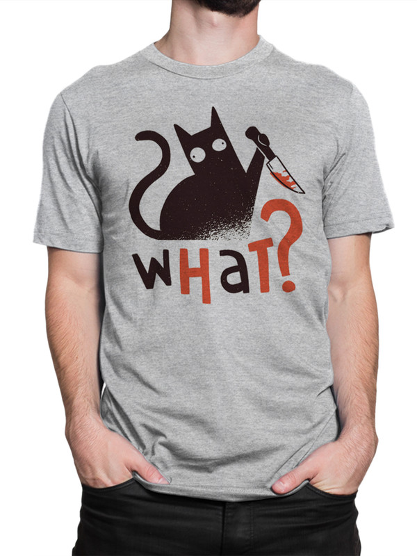 

Футболка мужская Dream Shirts Котик с Ножом What! серая 3XL, Котик с Ножом What!