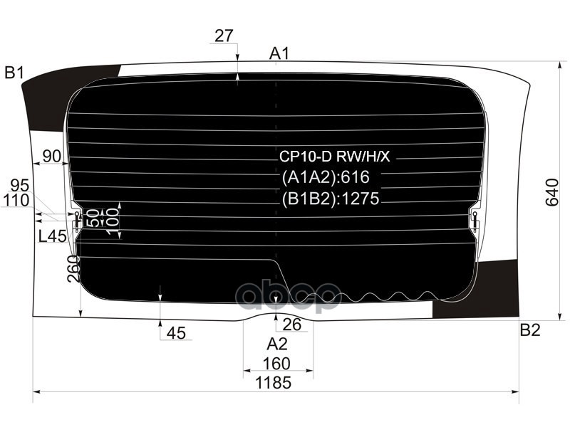 Стекло Заднее Затемненное С Обогревом Toyota Yaris Verso/Funcargo 99-05 XYG арт. CP10-D RW