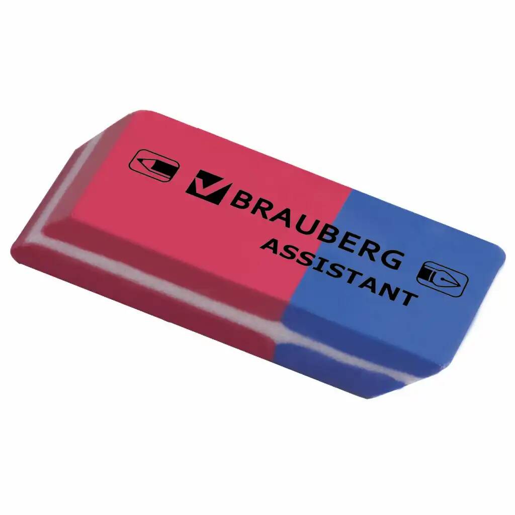 

Резинки стирательные BRAUBERG Assistant 80 12 шт, Красный;синий