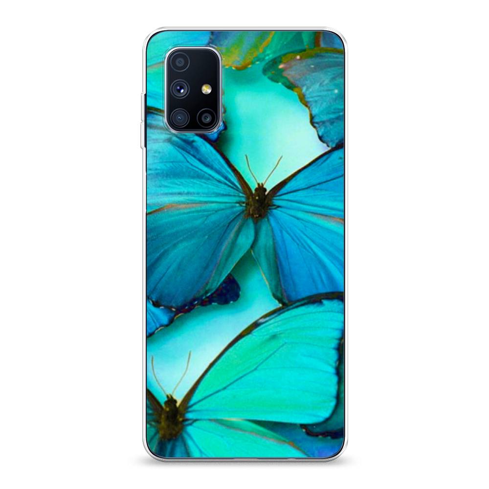 фото Силиконовый чехол "неоновые бабочки" на samsung galaxy m51 awog