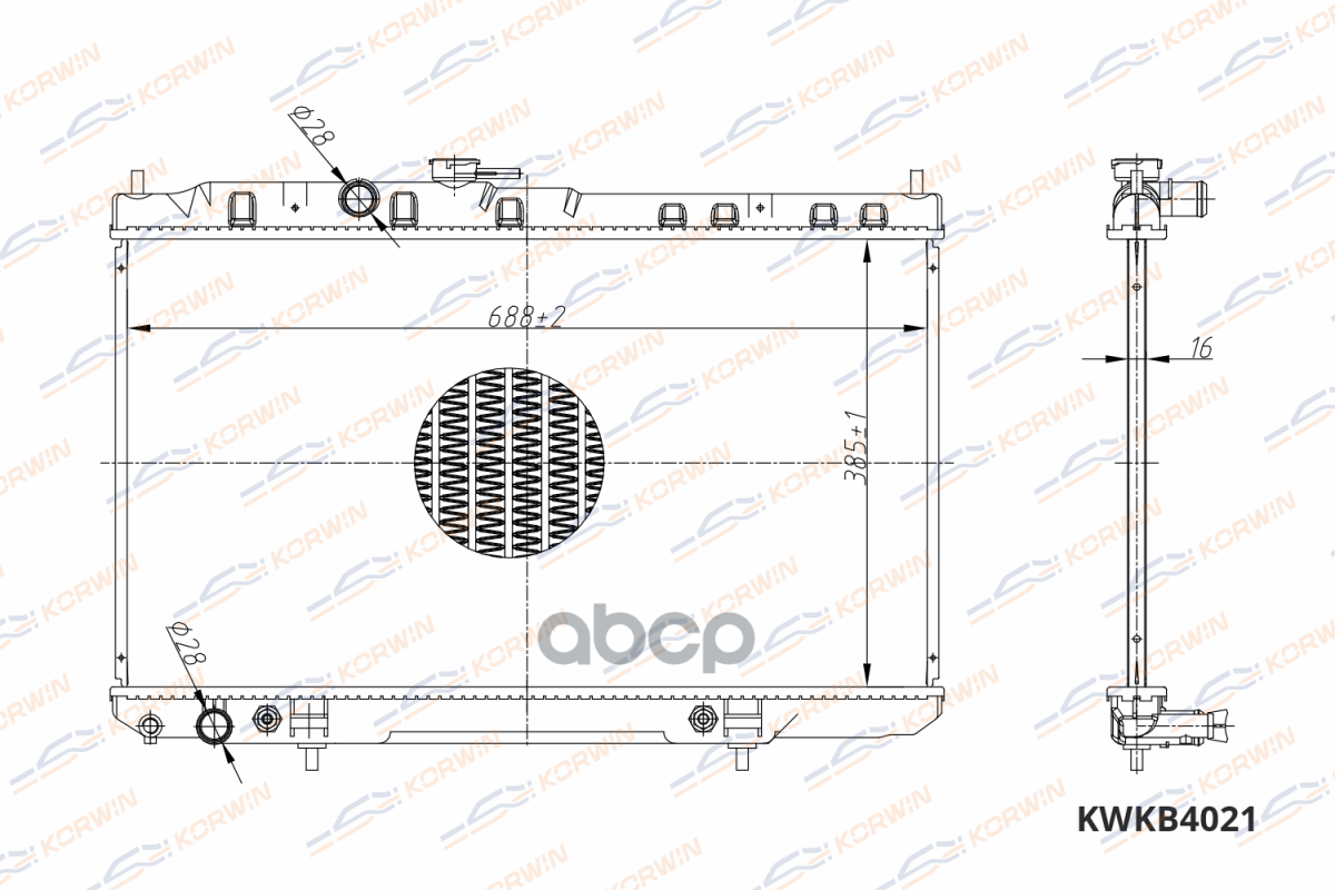 Радиатор Охлаждения Nissan Almera Classic B10 (06-12) At (Гарантия 2 Года) KORWIN арт. KWK