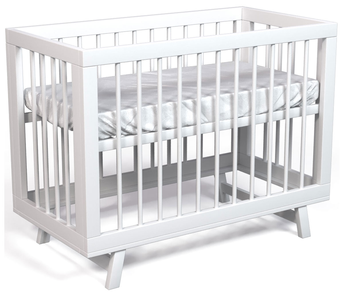 Кроватка для новорожденного Lilla Aria белая 469938 матрас lilla dreamtex 120х60x10 см