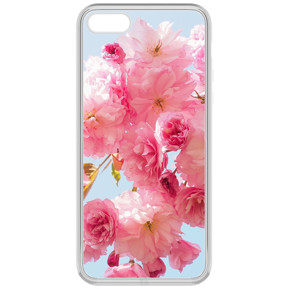 

Чехол-накладка Krutoff Clear Case Сакура для iPhone 5/5s, Прозрачный